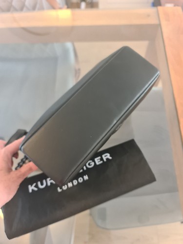 Kurt Geiger Black Leather Kew Crossbody Shoulder All Black Chain Eagle Head - Picture 10 of 20