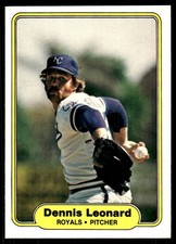 Dennis Leonard 1982 Fleer #413 Royals MLB READ FREE SHIPPING AutographDen