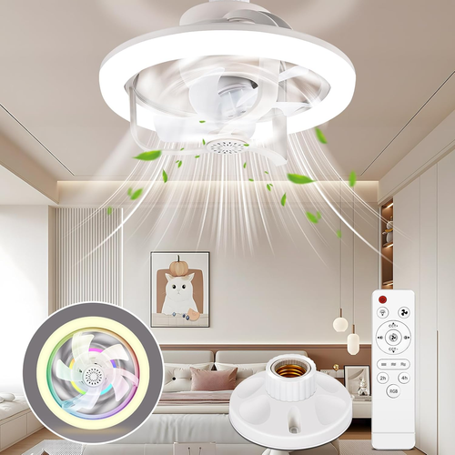 Ventilatore A Soffitto Con Luce LED RGB E Telecomando – 38 Cm, Silenzioso, Dimmerabile, Per Camera Da Letto - 3