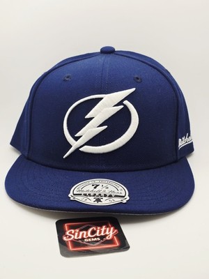 Mitchell & Ness Tampa Bay Lighting Blue Fitted Hat Cap 7 1/2 Mens NHL Hockey