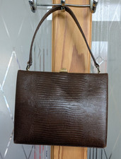 MAMSELLE NEW YORK VINTAGE DESIGNER 1940s BROWN LEATHER HANDBAG