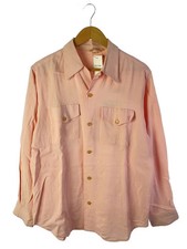 NAT NAST 50s Bowling Shirt Long Sleeve Shirt M Rayon PNK
