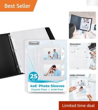 25 Pack of 4x6 Photo Protectors - Ideal for Binders, Non-Cling and Long-lasting