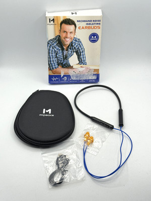 MIPEACE Bluetooth Earplug Headphones, Waterproof Wireless Neckband, Blue