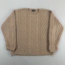 Vintage J Crew Oarsman Wool Cable Knit Sweater Men  s Large Beige Fisherman
