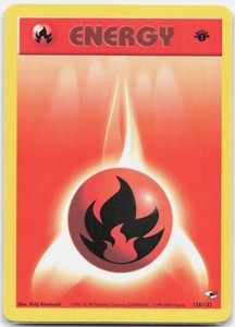 Fire Energy 128/132 Gym Heroes 1st Edition