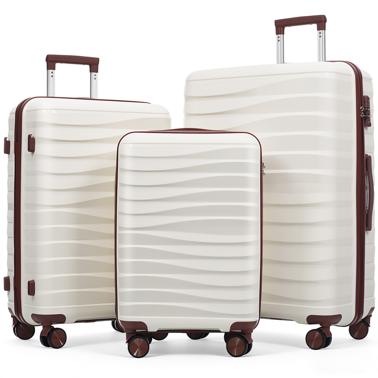 Set Tsa Lock Suitcase Ensemble With 360&deg; Spinner Wheels Ivo