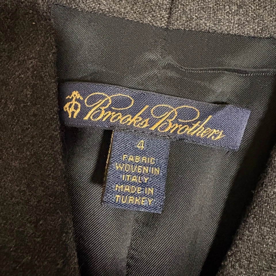 Blazer Brooks Brothers para mujer talla 4 gris mezcla de lana tejido en Italia Foto 2 de 4
