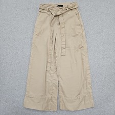 Banana Republic Womens Pants Blake Crop Linen Blend Trouser Sz 2 Wide Leg