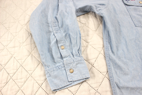 VTG Calvin Klein mens XL light blue pearl snap embroidered western shirt USA - Picture 6 of 14