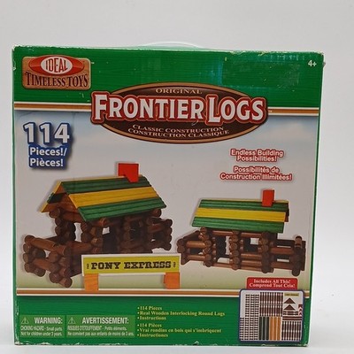 Ideal Frontier Logs Classic All Wood 114 Pc Set Pony Express  (NEW)
