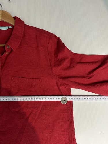 Blue Illusion Shirt Womens 2L 18 Plus Top Button Up Textured Office Career - Picture 11 of 12
