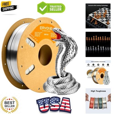 Silk PLA Filament for 3D Printer, 1.75mm +/- 0.03mm, 1kg 2.1LBS/Spool, Silk S...