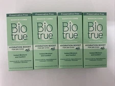 4xBiotrue Lubricant Eye Drops Hydration Boost 0.33 fl oz each Exp 11/2026 Sealed