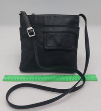 Tula Genuine Leather Black Shoulder Crossbody Bag Handbag Pockets Size 22x21x3cm
