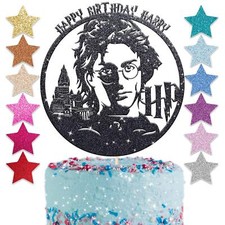 Harry Potter Cake Topper Personalised Custom Happy Birthday Glitter Name Wizzard