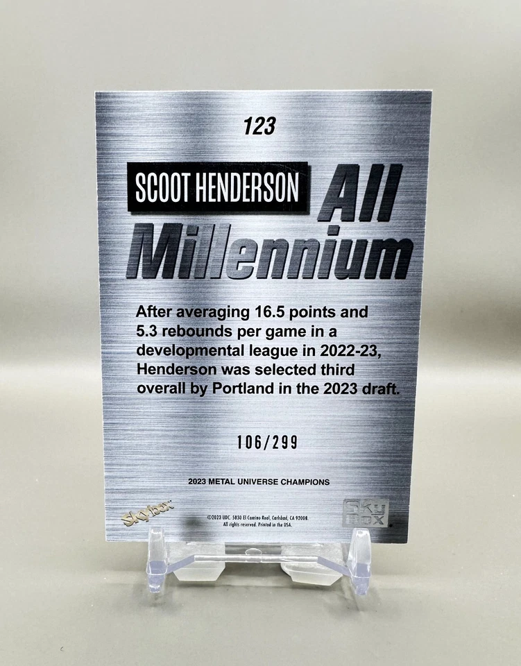 2023 SkyBox Metal Universe Champions #123 (Silver Dots) SCOOT HENDERSON [106/299 - Image 2 of 2