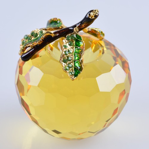 60MM Color Crystal Apple Figurine Collectible Glass Fruit Ornament Home Decor - Picture 28 of 54