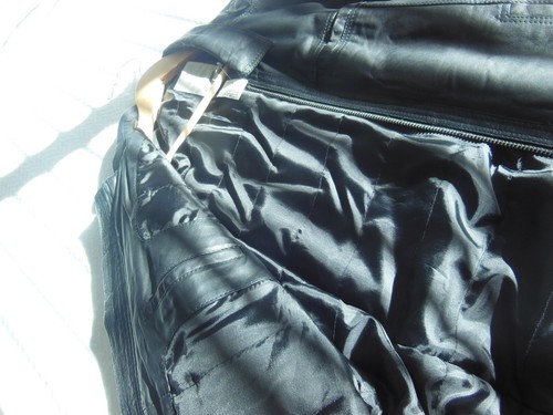 J.LINDEBERG Zip Up Moto Jacket Men's Size Large Black Tyrone Sleek Leather - Picture 8 of 11