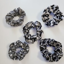 Set of 5 Handmade Scrunchies Cotton Fabric