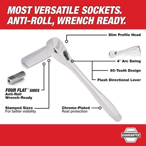 1/4 in. Drive SAE/Metric Ratchet and Socket Mechanics Tool Set (50-Piece) with P - Picture 3 of 7