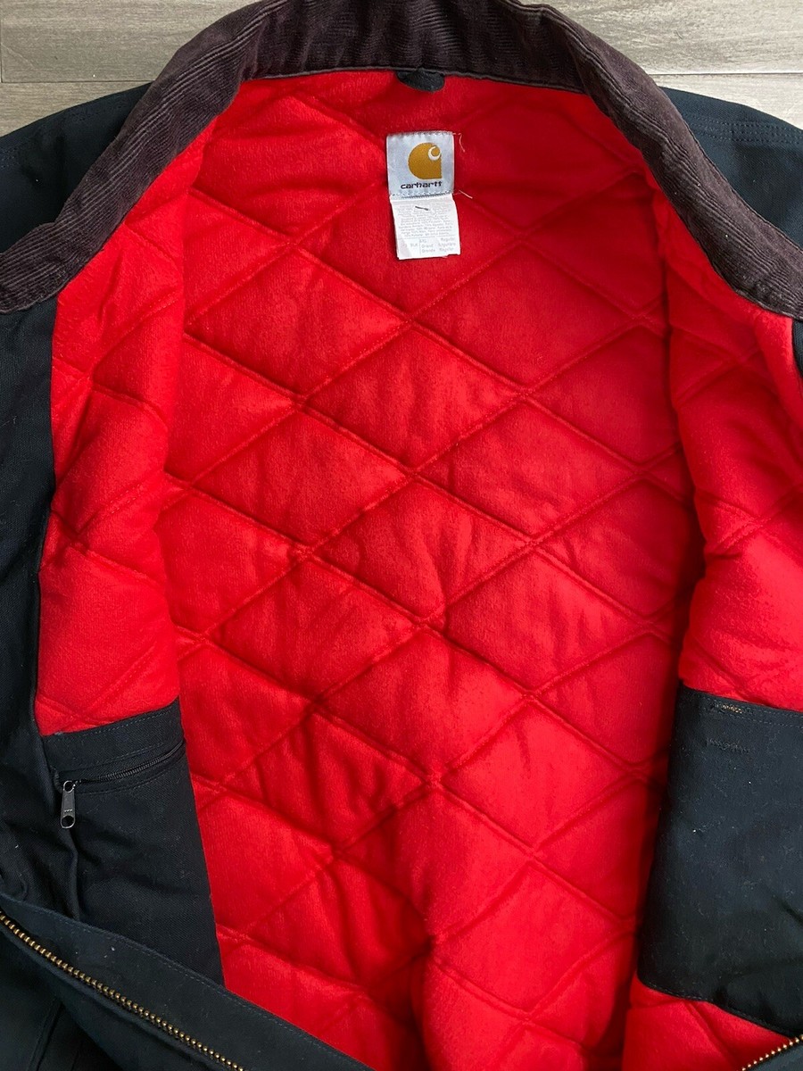Vintage Carhartt Mens Large Santa Fe Jacket Black Red Vintage Carhartt Mens Large Santa Fe Jacket Black Red