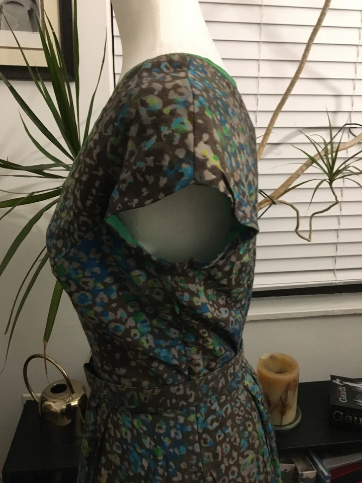 Vestido 0-1 Mark New York Andrew Mark Verde Multicolor Manga Gorra, Talla 6 Foto 4 de 4