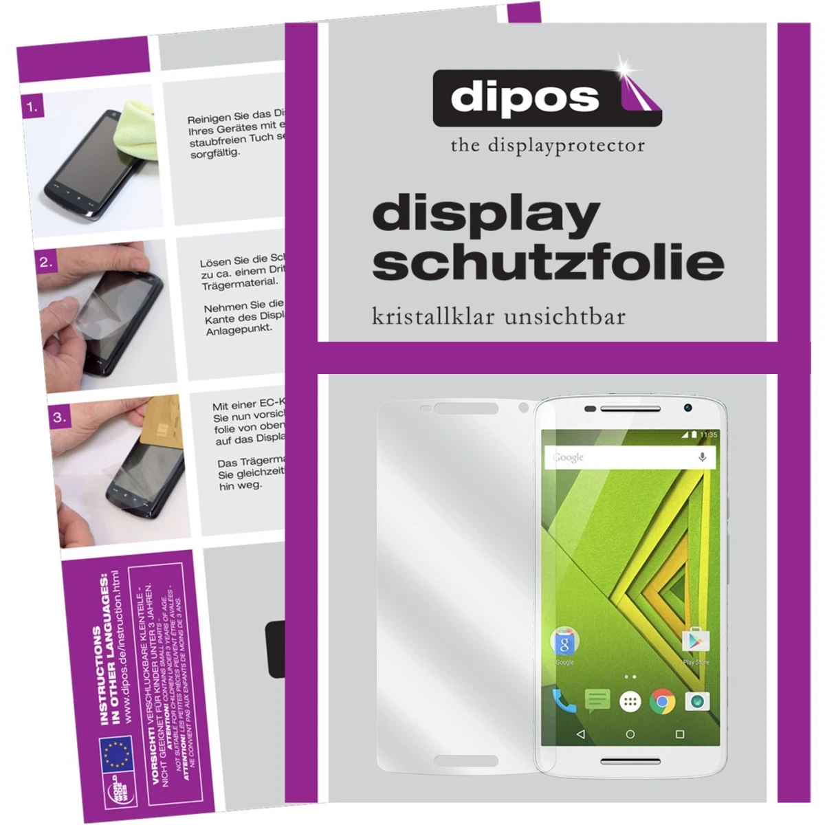 Dipos 6x Pellicola Protettiva In Cristallo Per Motorola Moto Z – Protezione Display Antigraffio (Made In Germany)