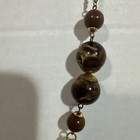 Vintage Brown marbled beaded long Chain Necklace Fashion Costume Beautiful — photo 3