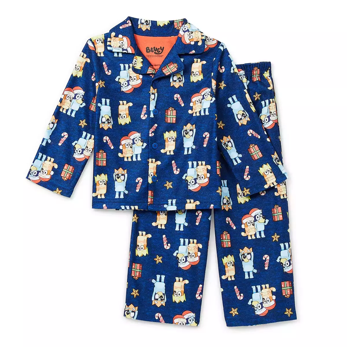 New Bluey Toddler Boys 2-Piece Christmas Pajama Set 2 3 4