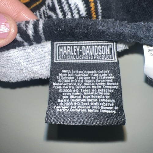 Harley Davidson Official Black Orange White Towel - Picture 2 of 9