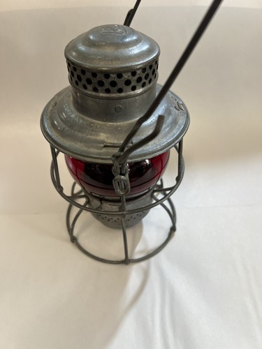 Vintage Adams & Westlake PRR Railroad Lantern Red Globe Etched PRR - Picture 5 of 17
