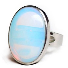 Gorgeous Jewelry Shine Handmade Rainbow Moonstone Gems Silver Adjustable Rings