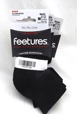 Feetures High Performance Cushion 3 pk Quarter  (black) Small-XL, Unisex