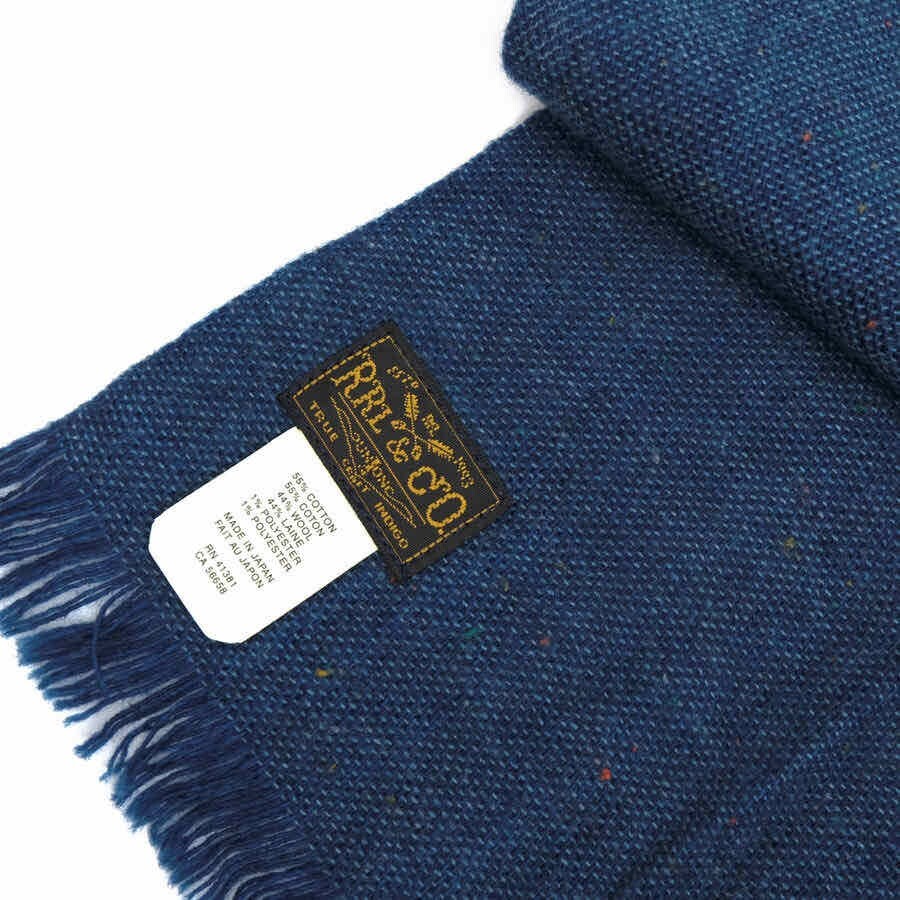 RRL RALPH LAUREN Unisex muffler 55% cotton 44% wool Length RRL RALPH LAUREN Unisex muffler 55% cotton 44% wool Length