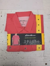 Eddie Bauer Men's Woven Short Sleeve Tech Shirt Cayenne Size M AM26