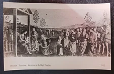 vtg postcard Pietro Perugino Adoration of Magi painting art unposted