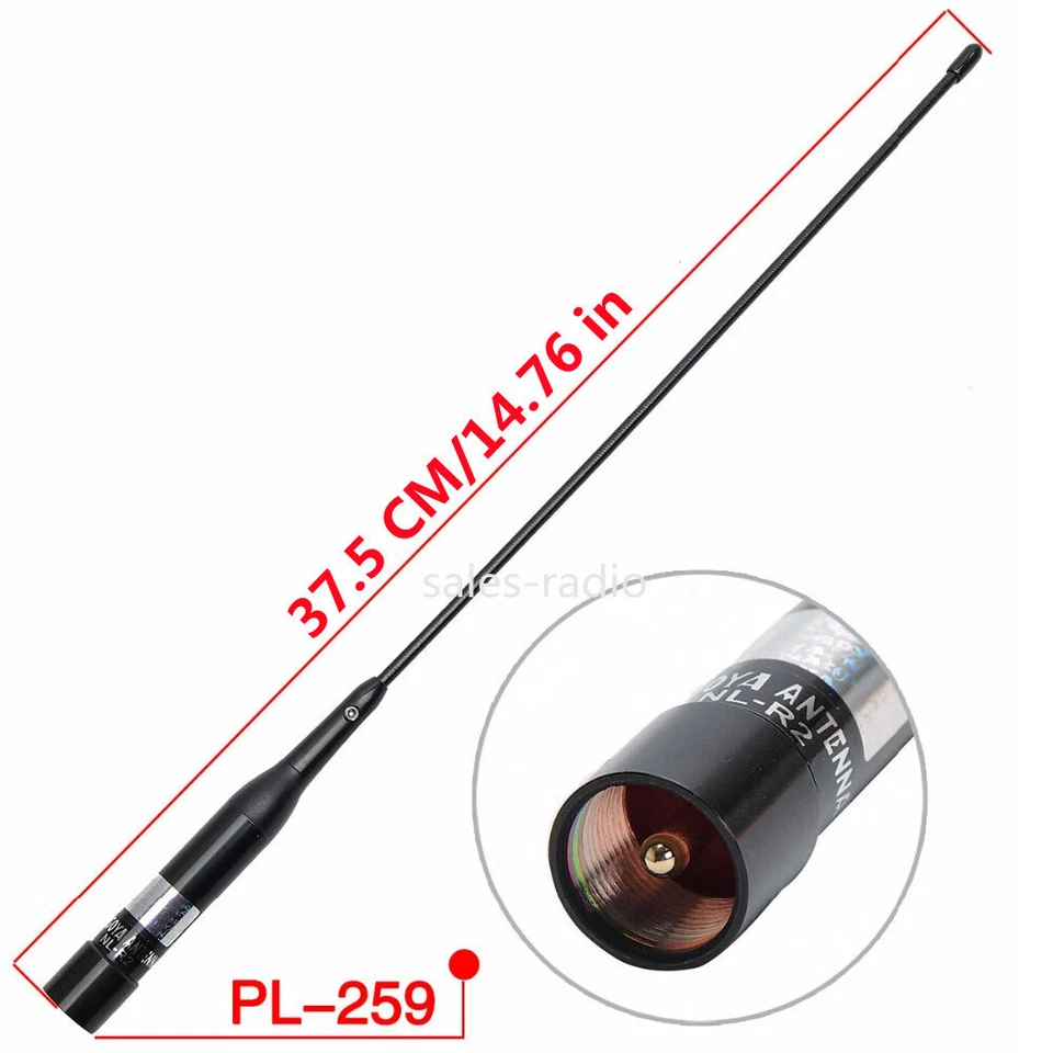 Antena de radio de doble banda Nagoya NL-R2 VHF/UHF 144/430 MHz cable base clip 5M Foto 2 de 4