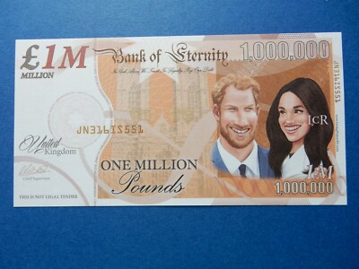 £1,000,000 Harry und Meghan (NETFLIX) Schein Schein Royal Banknote Million Pounds