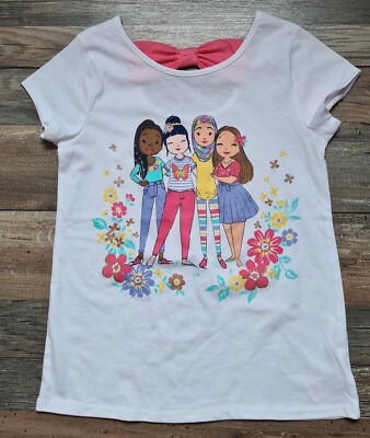 Isaac Mizrahi New York Mädchen T-Shirt 140/146 Weiß Mit Rosa Schleife 