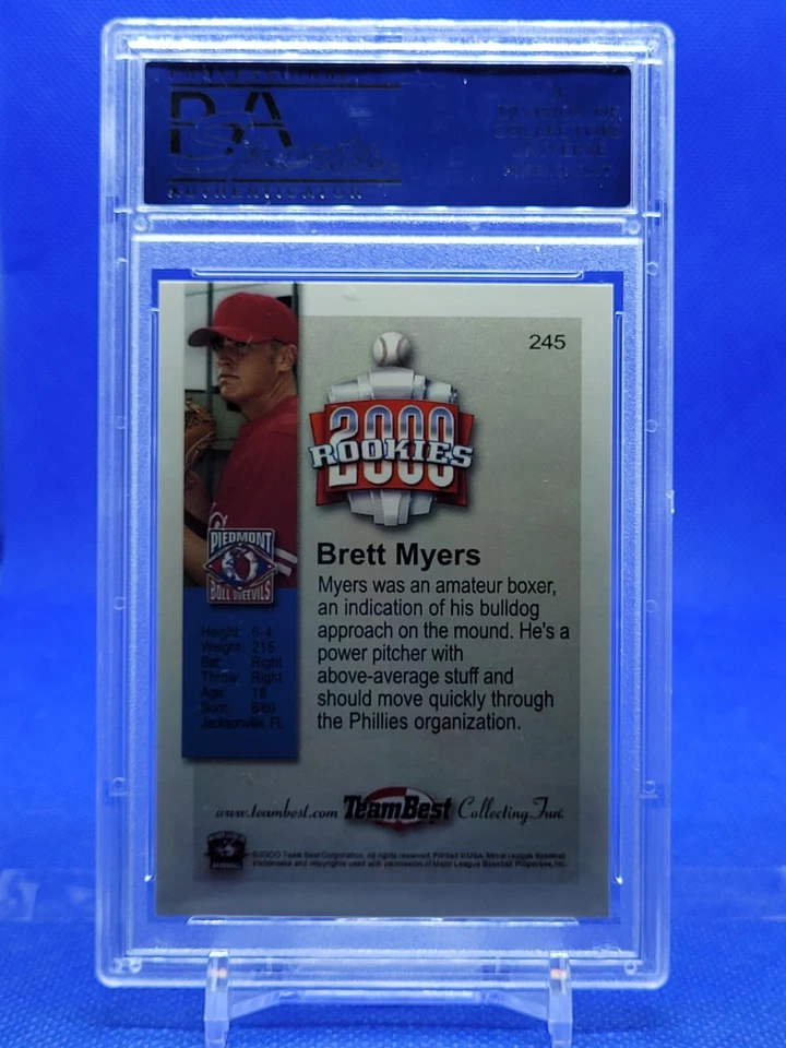 2000 Team Best Rookies Brett Myers #245 Rookie RC PSA 10 GEM MINT Graded - Image 2 of 2