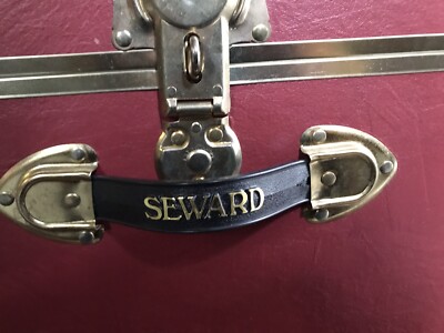 Vintage SEWARD Steamer Trunk Red 12×16×30 with Brass Corners | eBay