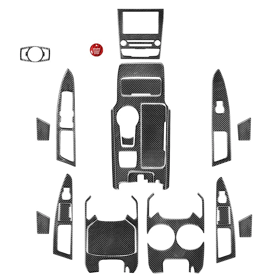 Kit de cubierta de tablero interior de fibra de carbono real 22 piezas para Ford Fusion Mondeo 2013-2019 Foto 4 de 4