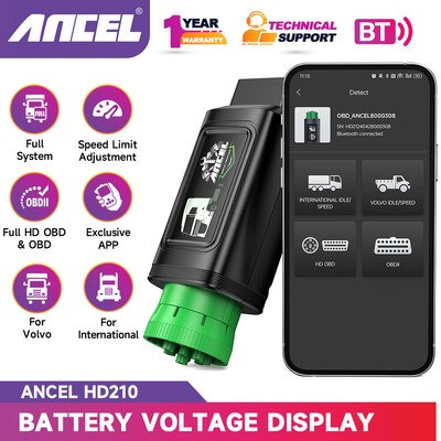 ANCEL HD210 Bluetooth Heavy Duty Truck Scanner All System Diesel HDOBD/OBD2 Tool