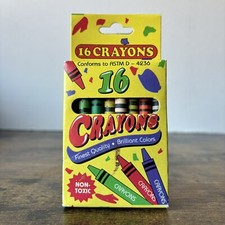 Rare Vintage Crayon Pack - 16 Non Toxic Crayons- Finest Quality Brilliant Colors