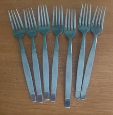 Vintage MCM World Tableware Studio Flatware Dinner Forks Set of 7 Taiwan
