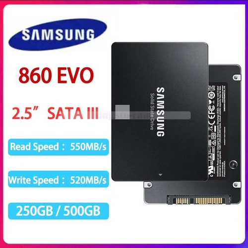 Samsung 2,5 Zoll SSD 860 EVO 500GB 250GB SATA III Interne Festplatte für Laptop