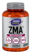 NOW Foods ZMA 180 Caps Zinc Magnesium Vitamin B6 Muscle Recovery & Sleep 08/27EX