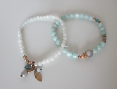 Fine Line, 2 teiliges Armband, geschliffene Jadeperlen, Rauchquarz, UVP 59,-