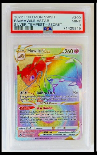 Pokemon Silver Tempest Mawile Vstar #200 PSA 9 Chipped Corner on case